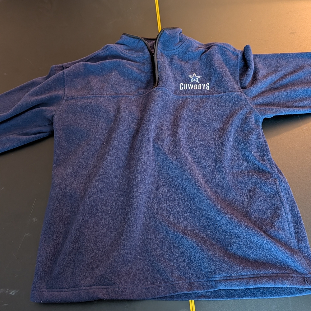 Dallas Cowboys 90s Fleece Jacket Authentic Apparel Men's Large L Quarter Zip